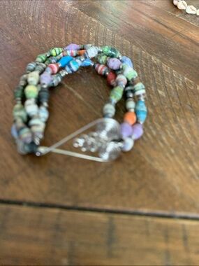 Colorful Multi-Strand Paper Beaded Wrap Bracelet